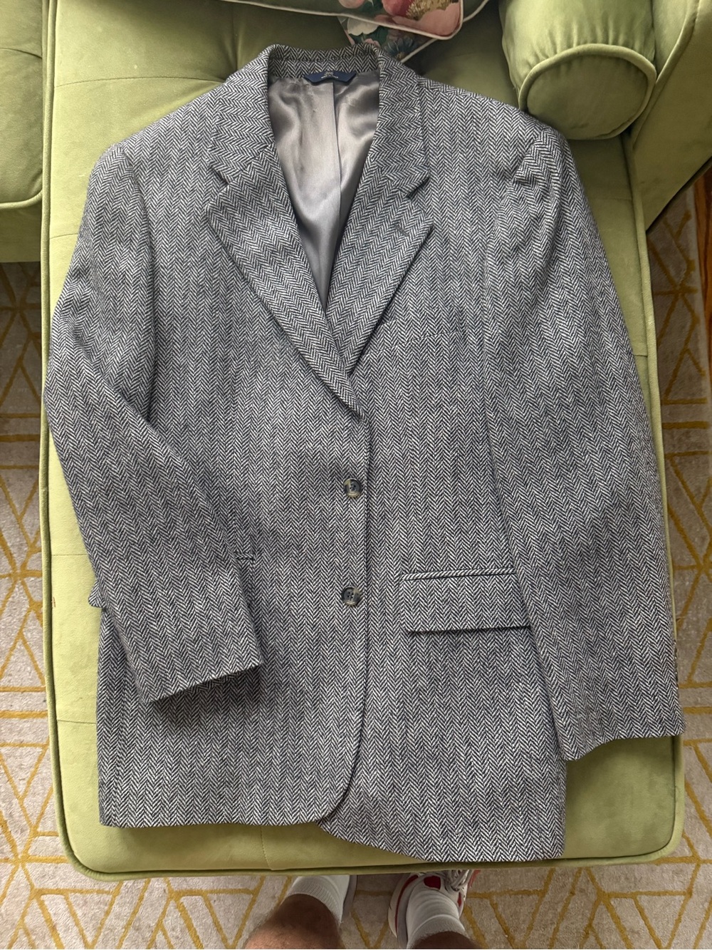Brooks Brothers Gray Herringbone Pea Coat